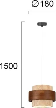 Lustră suspendată pe cablu SUSAN 1xGX53/15W/230V maro/bej