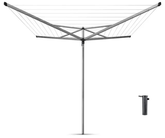 Uscator de rufe pentru exterior Brabantia Essential 90300257, 40 m, Ancora pentru beton, Rezistent la coroziune, Inox