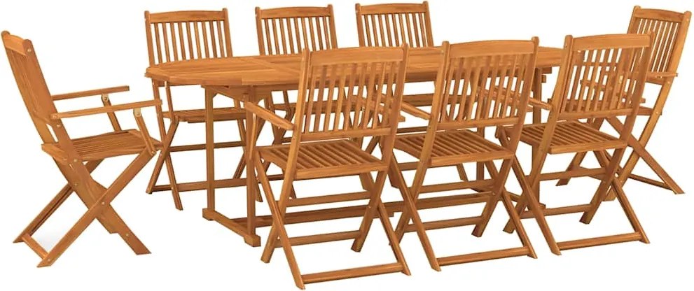 vidaXL Set mobilier de grădină 9 piese 220x90x75 cm, lemn masiv acacia