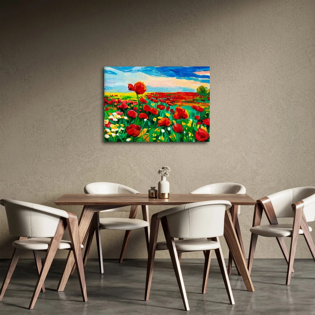 Tablou - Câmp cu maci (70x50 cm)