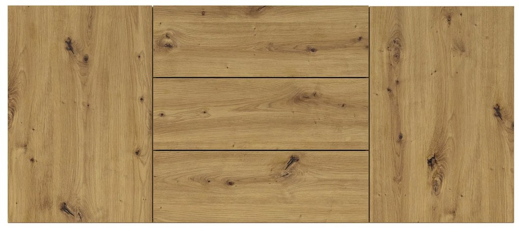 Comodă Avernic Typ 26 (negru + Stejar artisan). 1042059