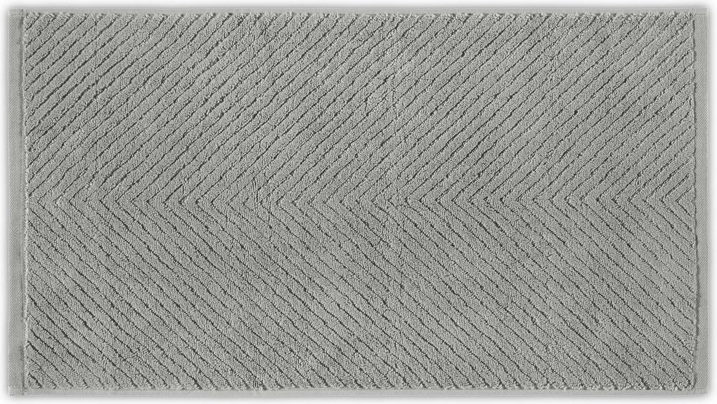 Prosop baie CHEVRON, gri, bumbac, 76x142 cm