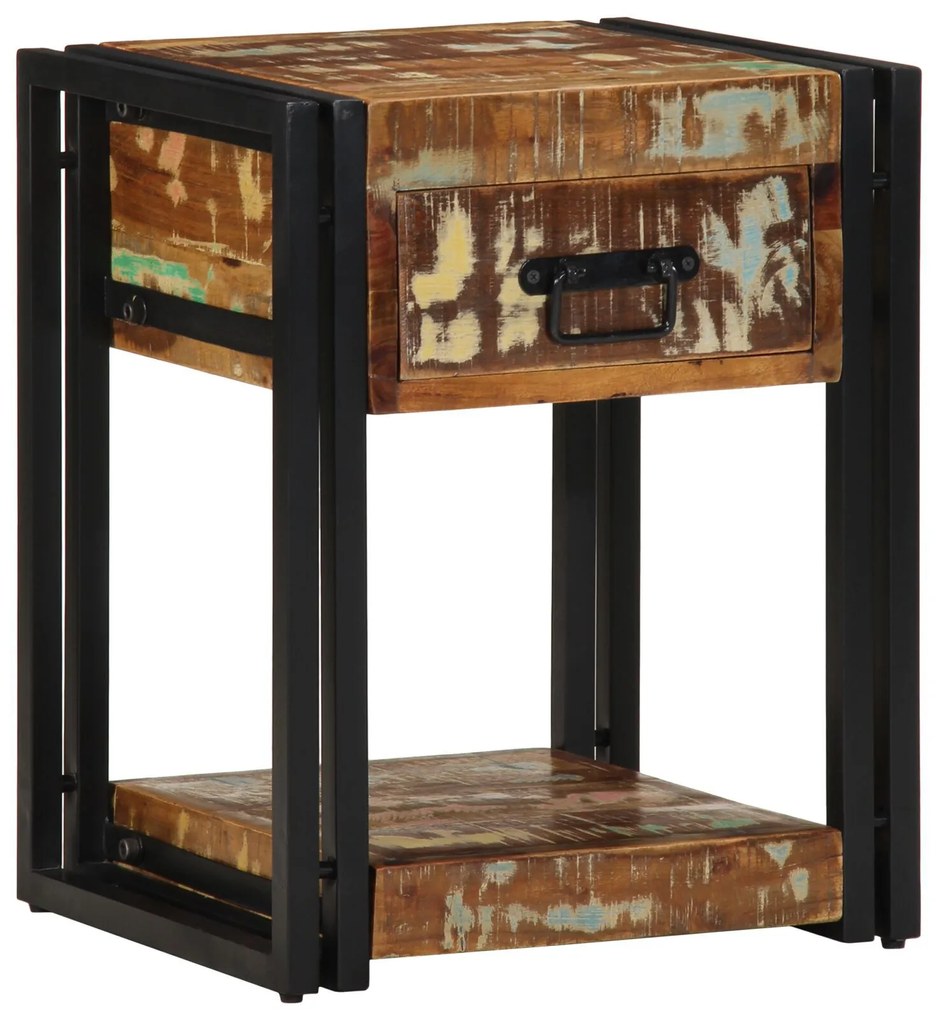 vidaXL Noptiere, 2 piese, 40x35x50 cm, lemn masiv reciclat