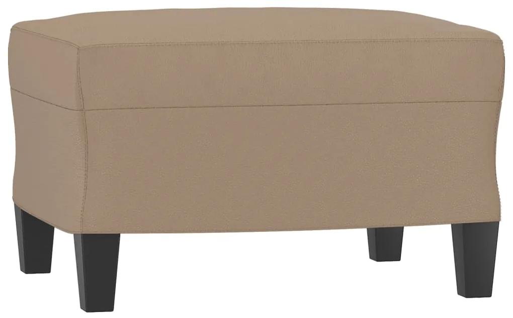 Fotoliu canapea cu taburet, cappuccino, 60 cm, piele ecologica Cappuccino, 78 x 77 x 80 cm