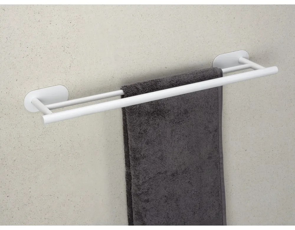 Suport pentru prosoape alb autoadeziv din oțel inoxidabil Orea Duo – Wenko