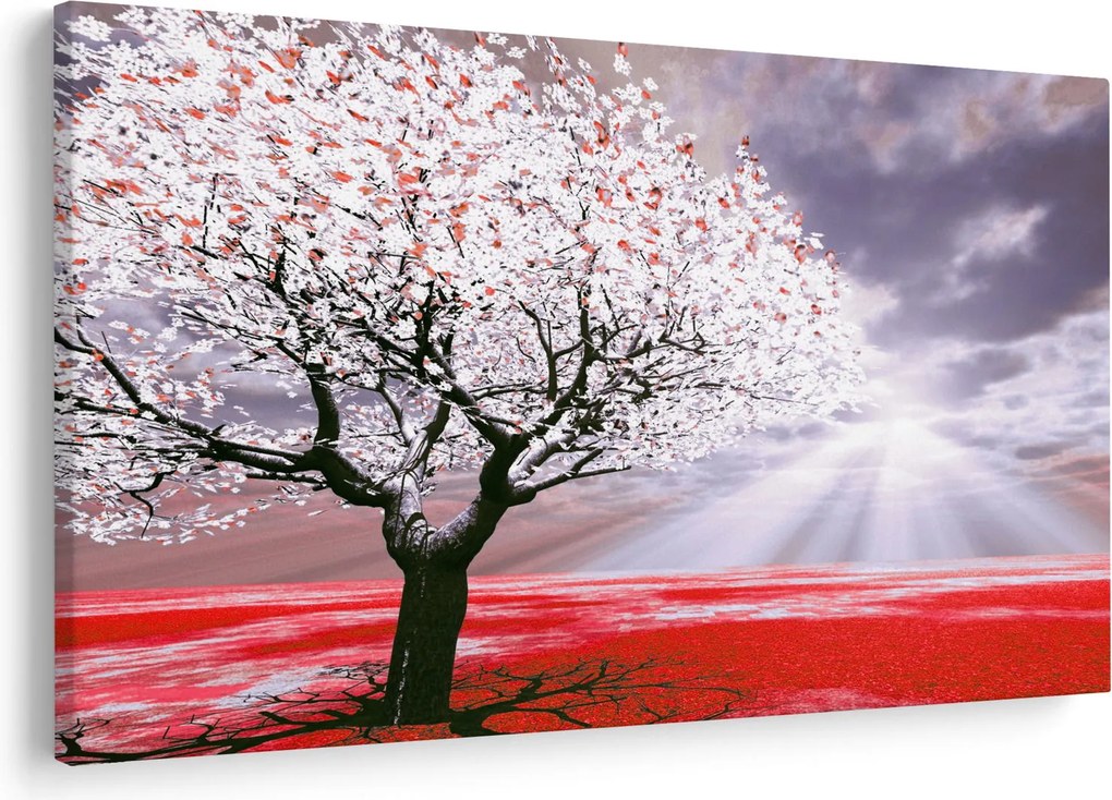 Tablou cu pomul roșu (90x60 cm)