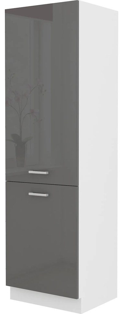 Dulap de bucătărie pentru alimente Saria 60 DK 210 2F (Luciu gri). 1033009