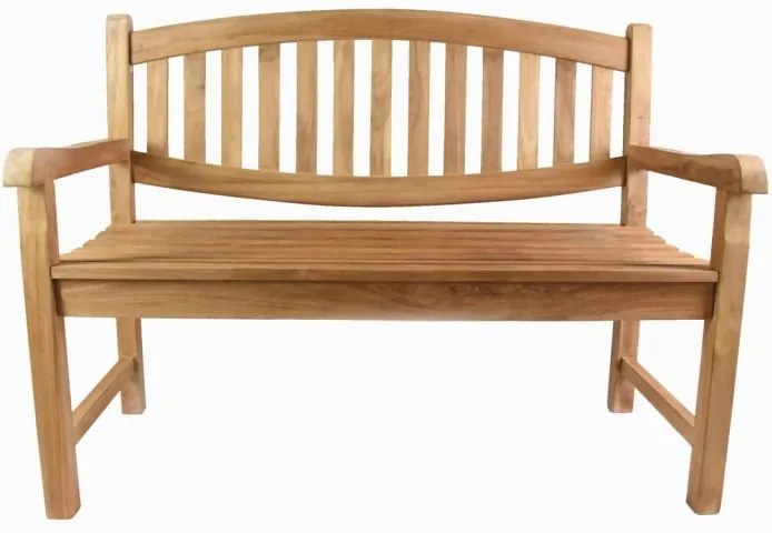 Bancă de 2 locuri DIVERO, lemn de tec tratat, 120 cm.