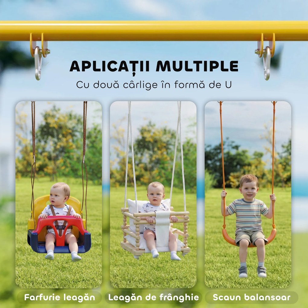 AIYAPLAY Cadru pentru Leagăn de Grădină din Oțel, Anti-UV, Gri | Aosom Romania