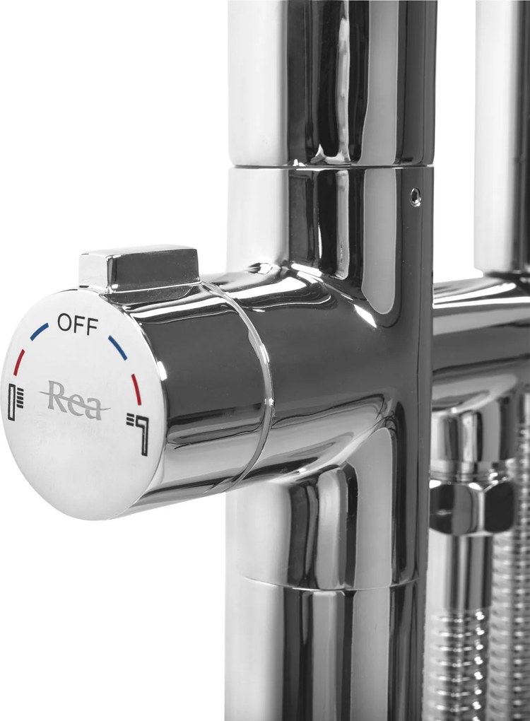 Baterie cada freestanding Rea Clark, crom lucios