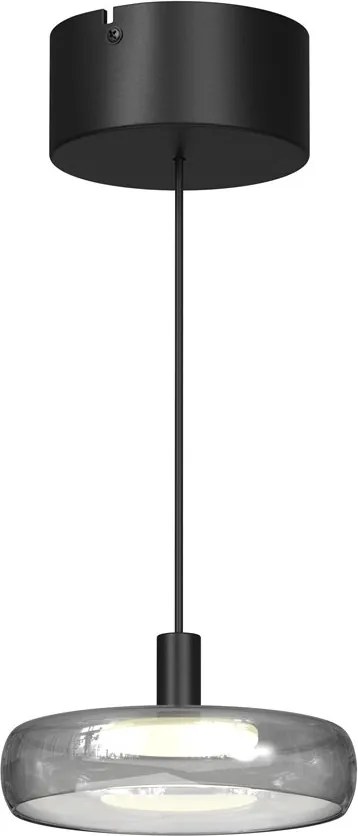 Lustra LED suspendata Float sticla fumurie