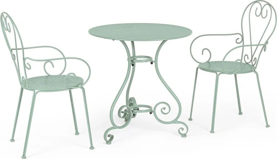 Scaun de grădină verde mentă din metal Etienne – Bizzotto