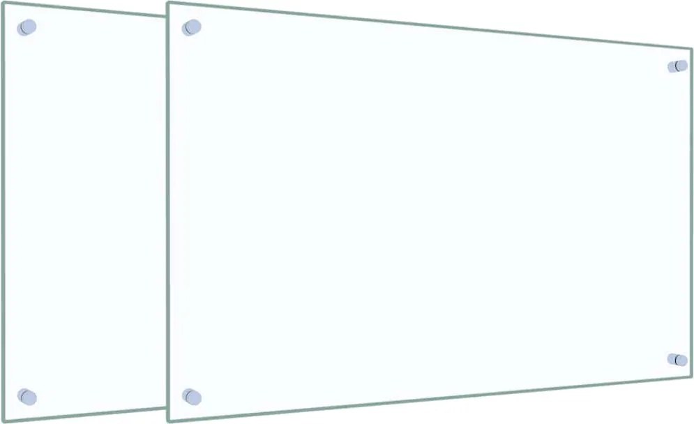 vidaXL Panou antistropi bucătărie 2 buc. transparent 80x50 cm sticlă