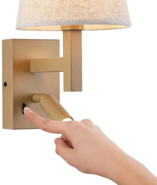 Lampă LED de perete Brilagi DEYA 1xE14/40W/230V + LED/3W in/auriu