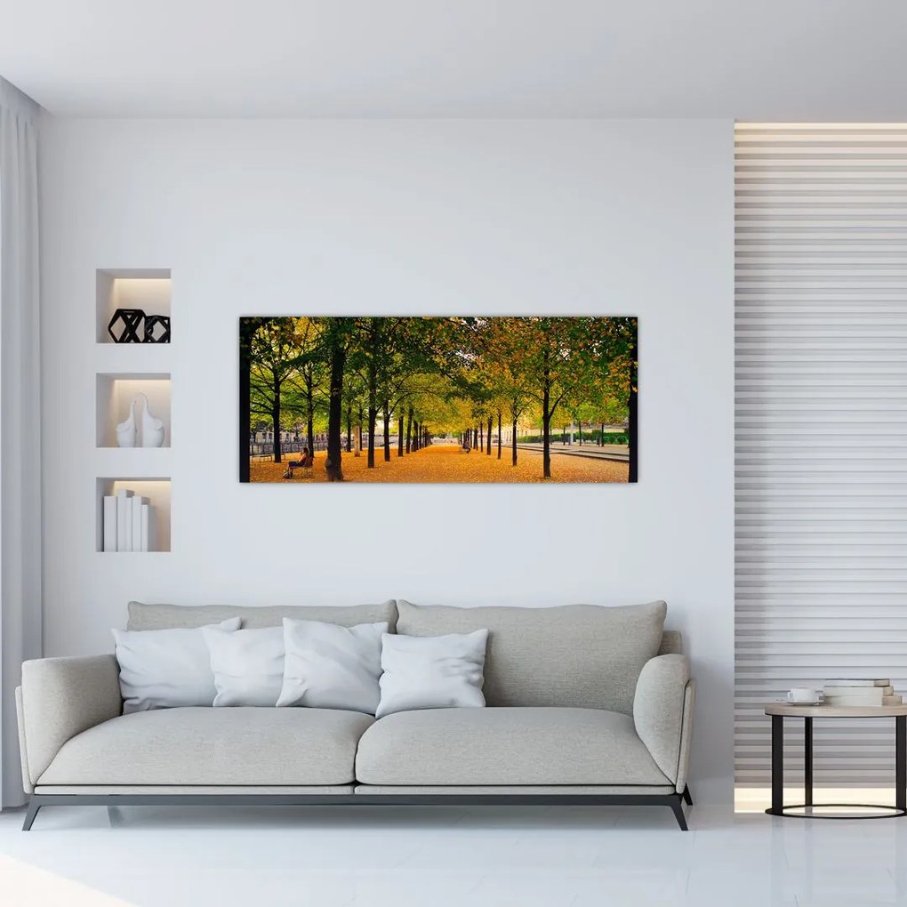 Tablou cu alee cu copaci în toamnă (120x50 cm)