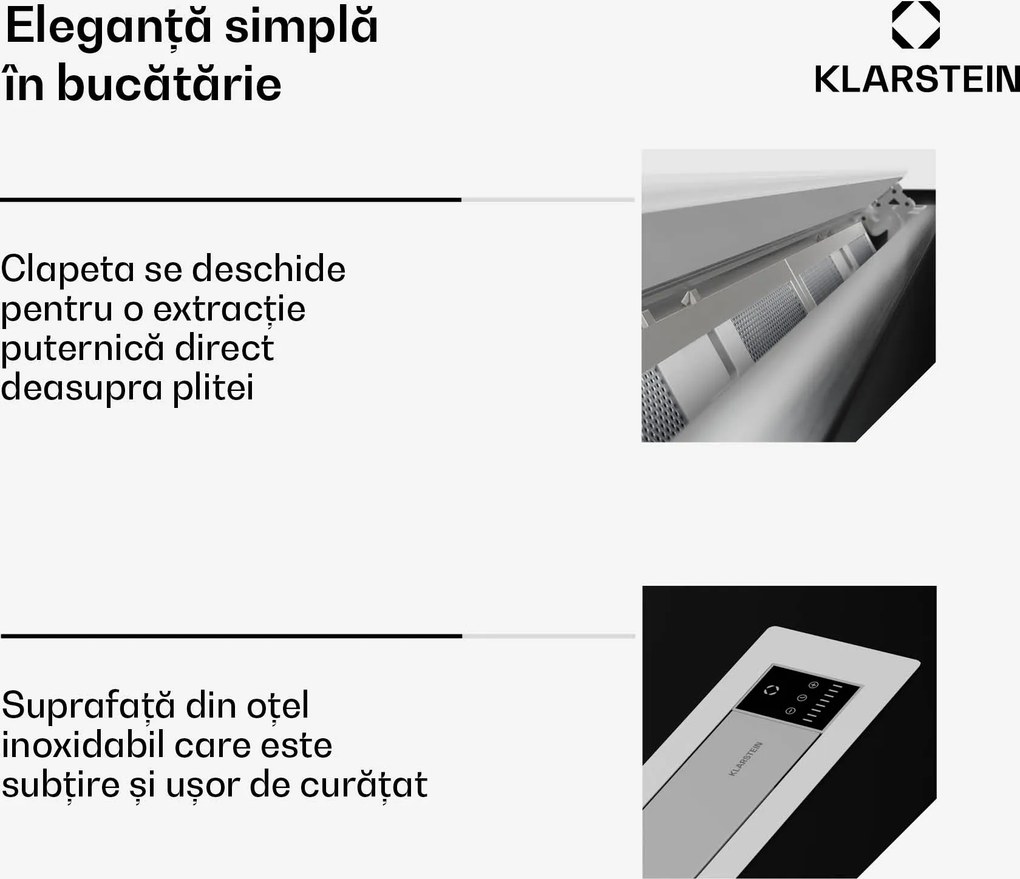 Klarstein Brisa, hotă 90 cm, oțel inoxidabil, 710 m³/h, A+