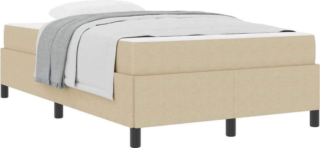 vidaXL Cadru de pat cu saltea Verde deschis gri 120 x 190 cm țesătură