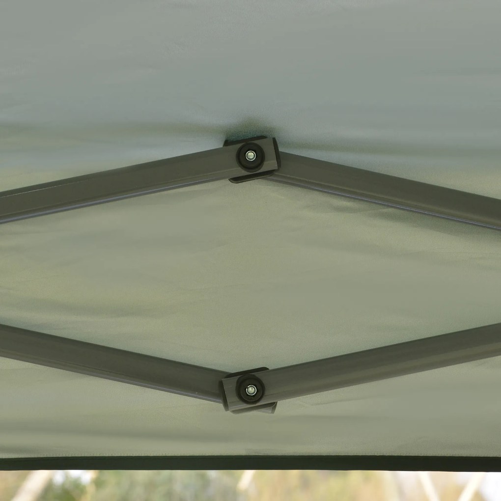 Outsunny Pavilion pliabil 300x300 cm, cort de grădină cu geantă de transport cu roți, impermeabil, cadru din oțel, pentru exterior, petreceri, camping, verde | Aosom Romania