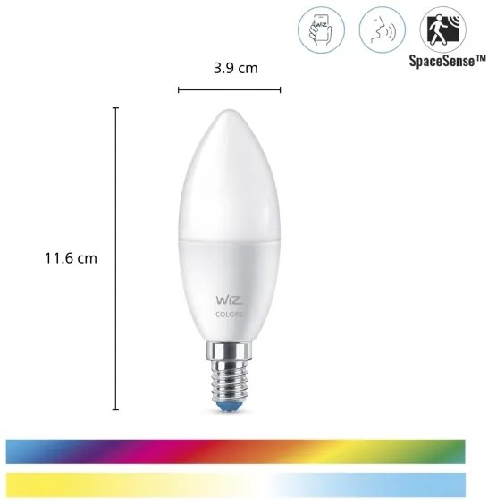 SET 3x LED RGBW C37 E14/4,9W/230V 2200-6500K CRI90 Wi-Fi WiZ dimabil