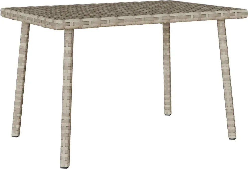 vidaXL Masuta de cafea gradina dreptunghiulara gri deschis polirattan