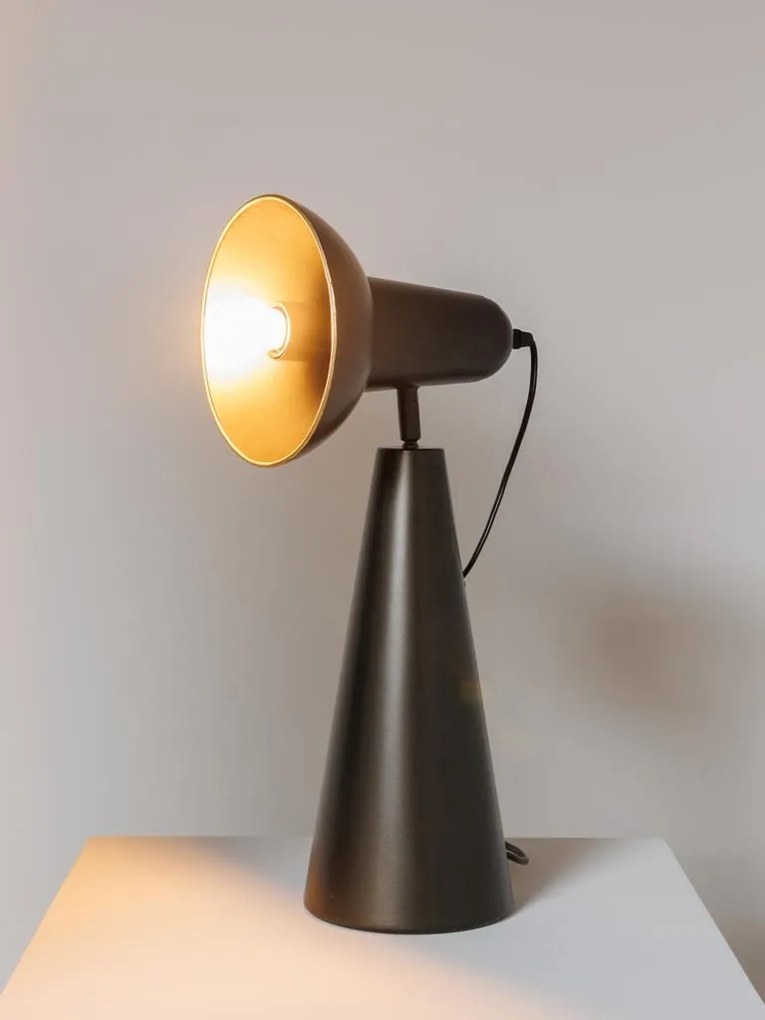 Lampa de masa, maro, din metal, Curious