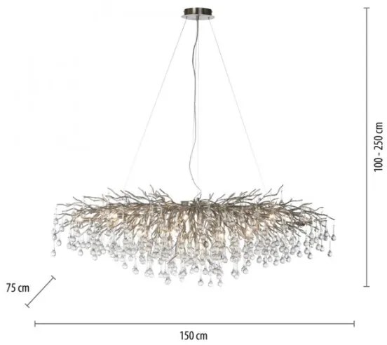 Lustră pe cablu Paul Neuhaus 2031-55 ICICLE 15xG9/40W/230V