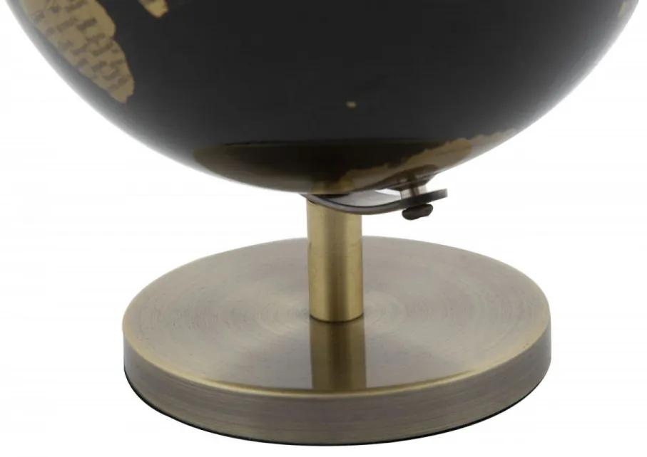 Decoratiune glob negru/bronz din metal, ∅ 13 cm, Globe Mauro Ferretti