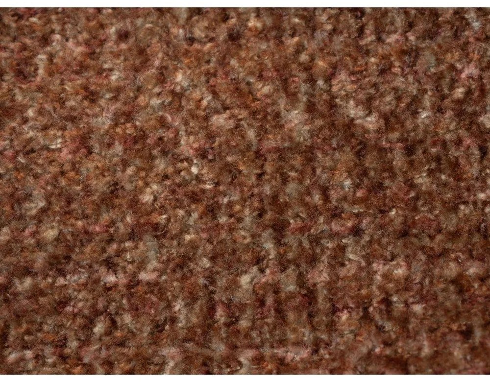 Pat matrimonial teracotă tapițat cu somieră 160x200 cm Makana – Makamii