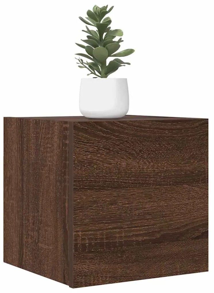 vidaXL Dulapuri TV montaj perete, 2 buc., stejar maro, 30,5x30x30 cm