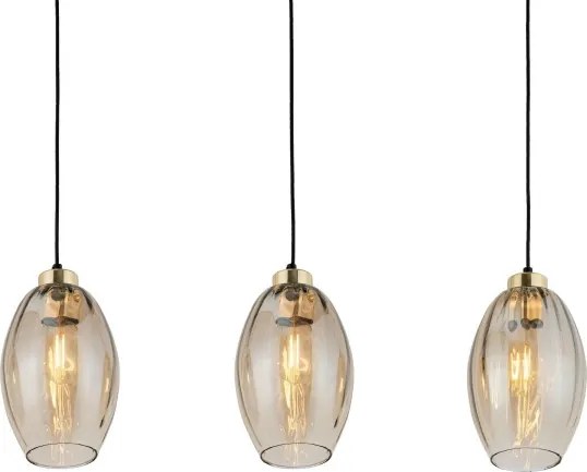 Lustră LED suspendată pe cablu SEBO 3xE27/15W/230V negru/bej fumuriu