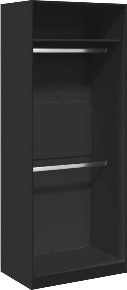 vidaXL Șifonier, negru, 80x50x200 cm, lemn prelucrat