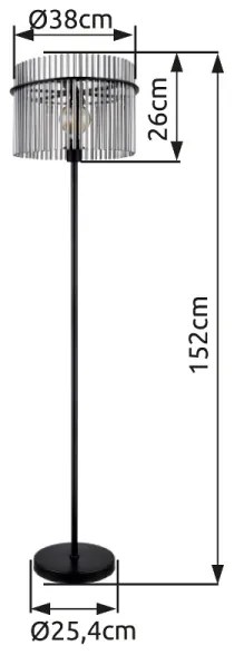 Lampadar Globo 15698S GORLEY 1xE27/60W/230V negru