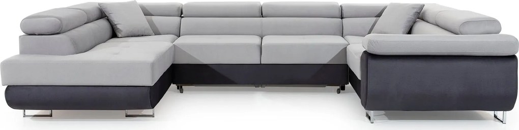 Colțar lemn masiv Formă U Extensibil Lety 340x202cm Personalizabil - Monolith 84 + Monolith 97, Stânga