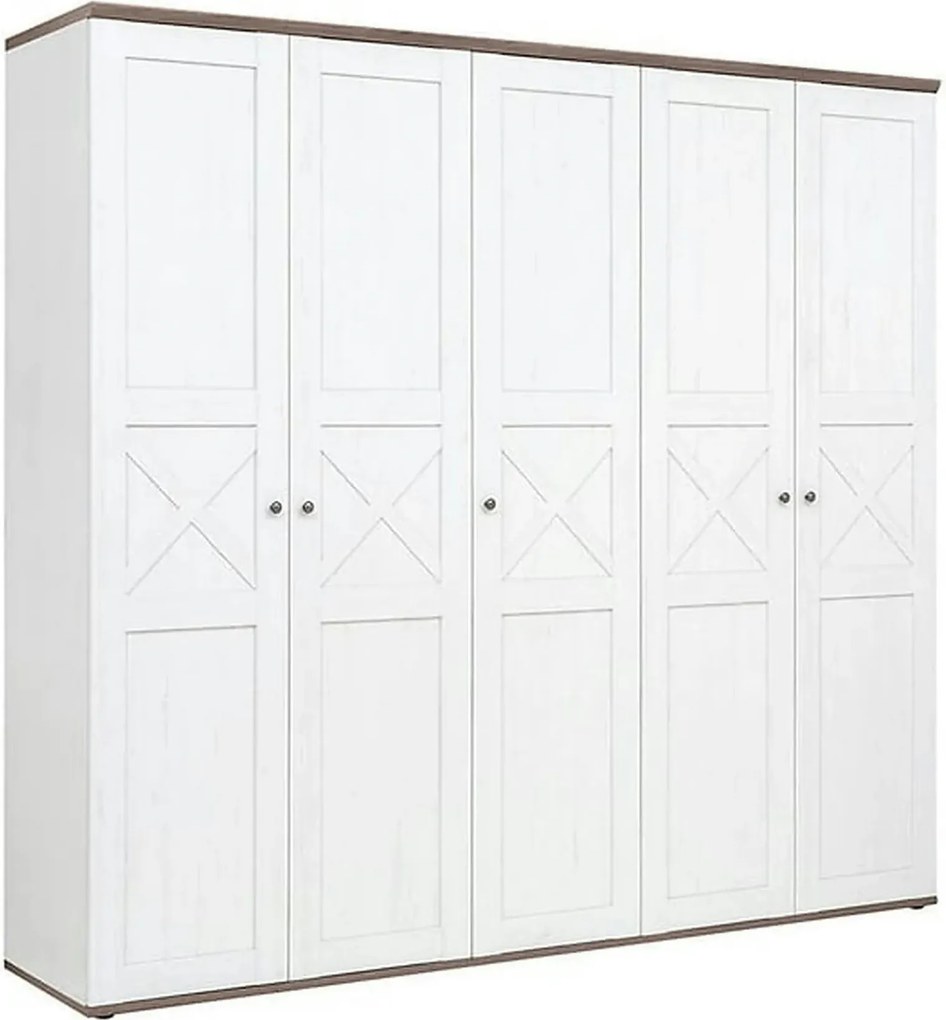 Dressing STOCKHOLM, pin alb andersen/stejar sonoma, PAL, cu 5 usi, 243