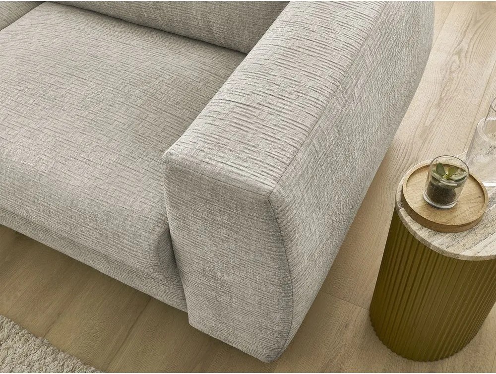 Canapea bej pentru dormitul zilnic/extensibilă cu tapițerie din chenille 220 cm Hugo – Bobochic Paris