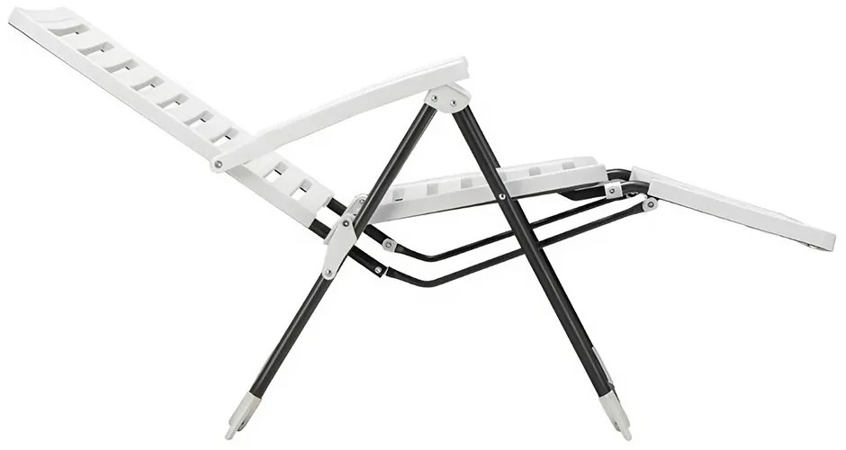 Scaun de grădină pliabil cu suport pentru picioare