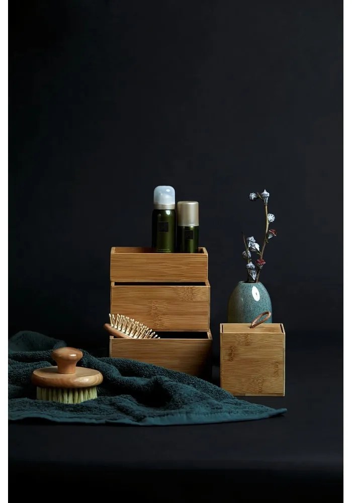 Organizatoare de baie în culoare naturală 3 buc. din bambus Terra – Wenko