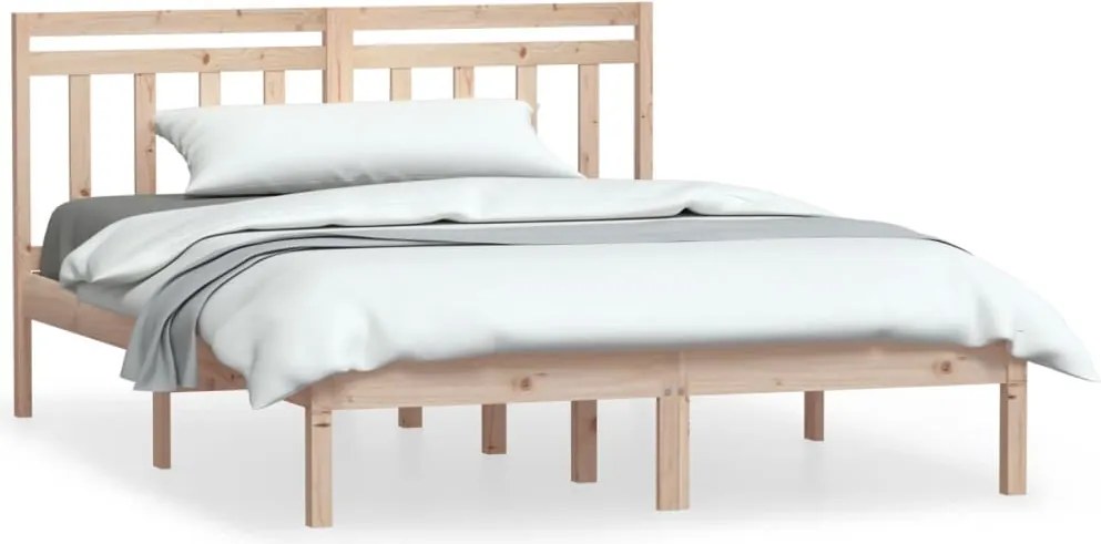 vidaXL Cadru pat, 140x190 cm, lemn masiv de pin