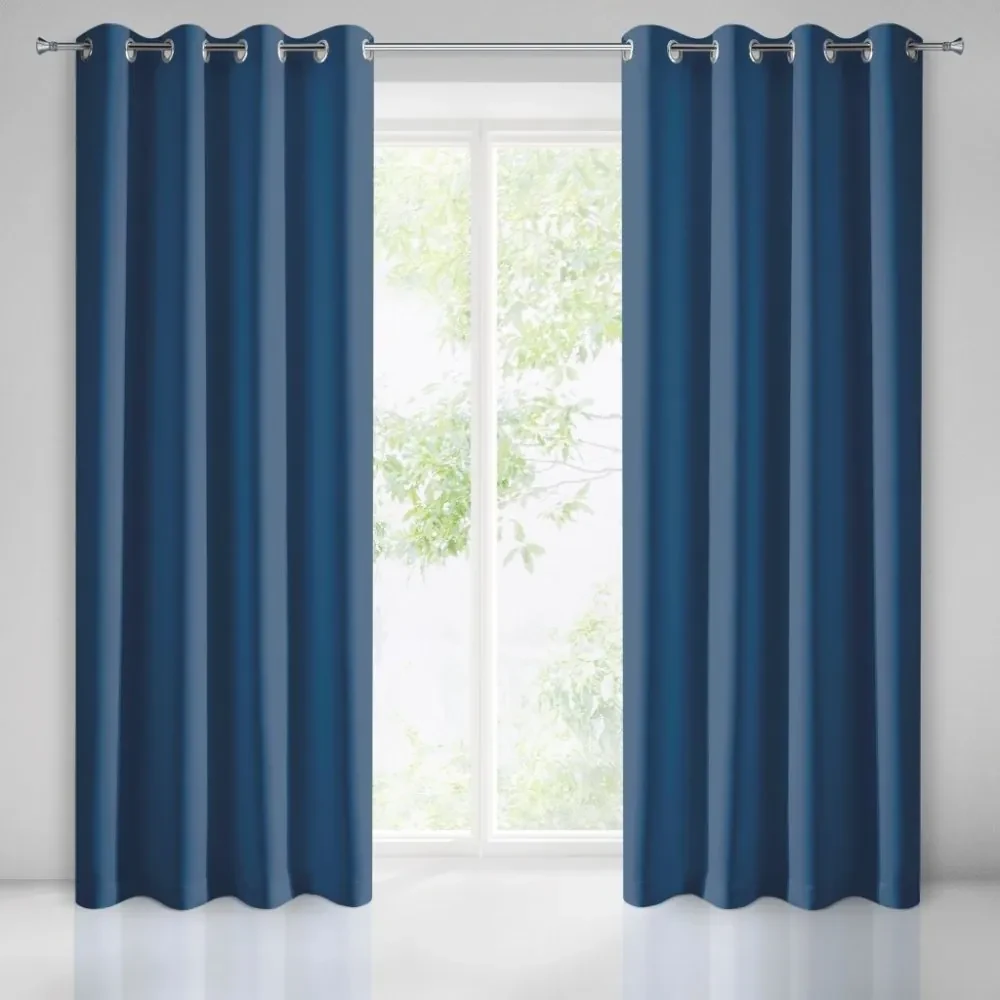 Draperie decorativă monocromă albastră 140 x 250 cm