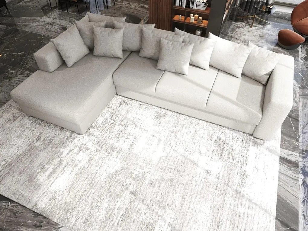 Colțar extensibil dumonde cu ladă de depozitare si sezut confortabil din spuma high-density, Gloria Enjoy Beige 320x183 cm