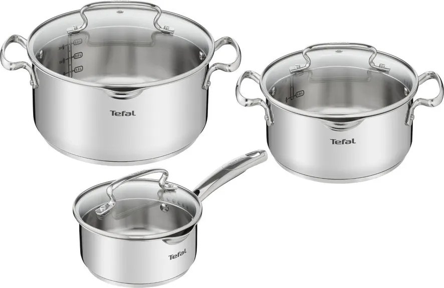 Set de vase pentru gătit 6 buc. din oțel inoxidabil DUETTO+ G719S655 – Tefal