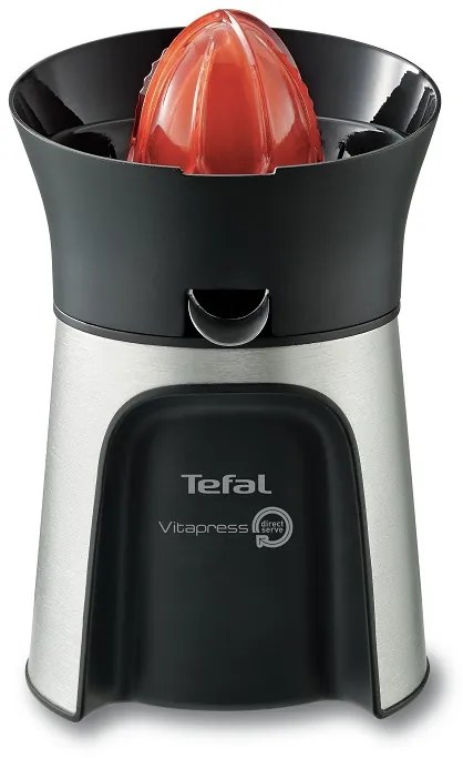 Storcator de fructe tefal zp603d38 vitapress direct serve, 100w, rotire automata, 3 conuri, negru/argintiu