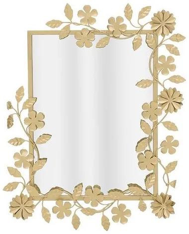 Oglinda cu rama din frunze metalice aurii