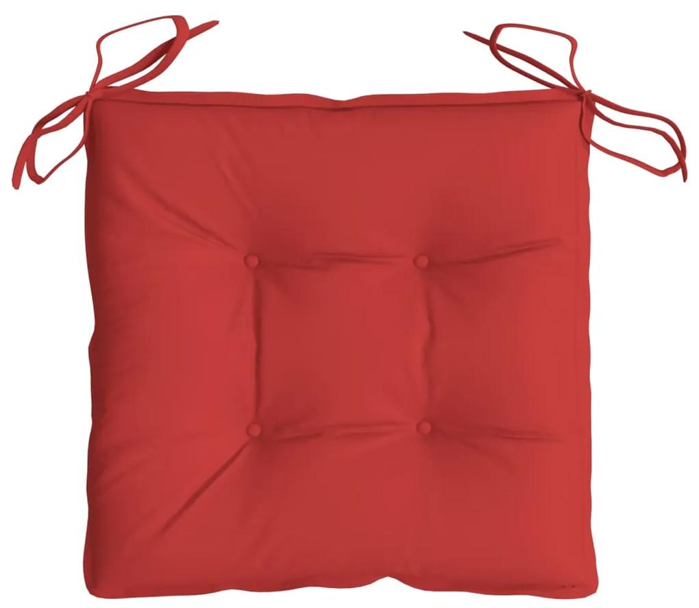 Perne de scaun, 2 buc., rosu, 50 x 50 x 7 cm, textil 2, Rosu, 50 x 50 x 7 cm