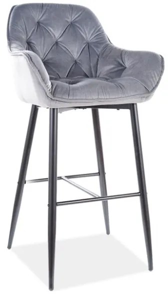 Scaun de bar Cherry Velvet H-1 Gri – H105 cm