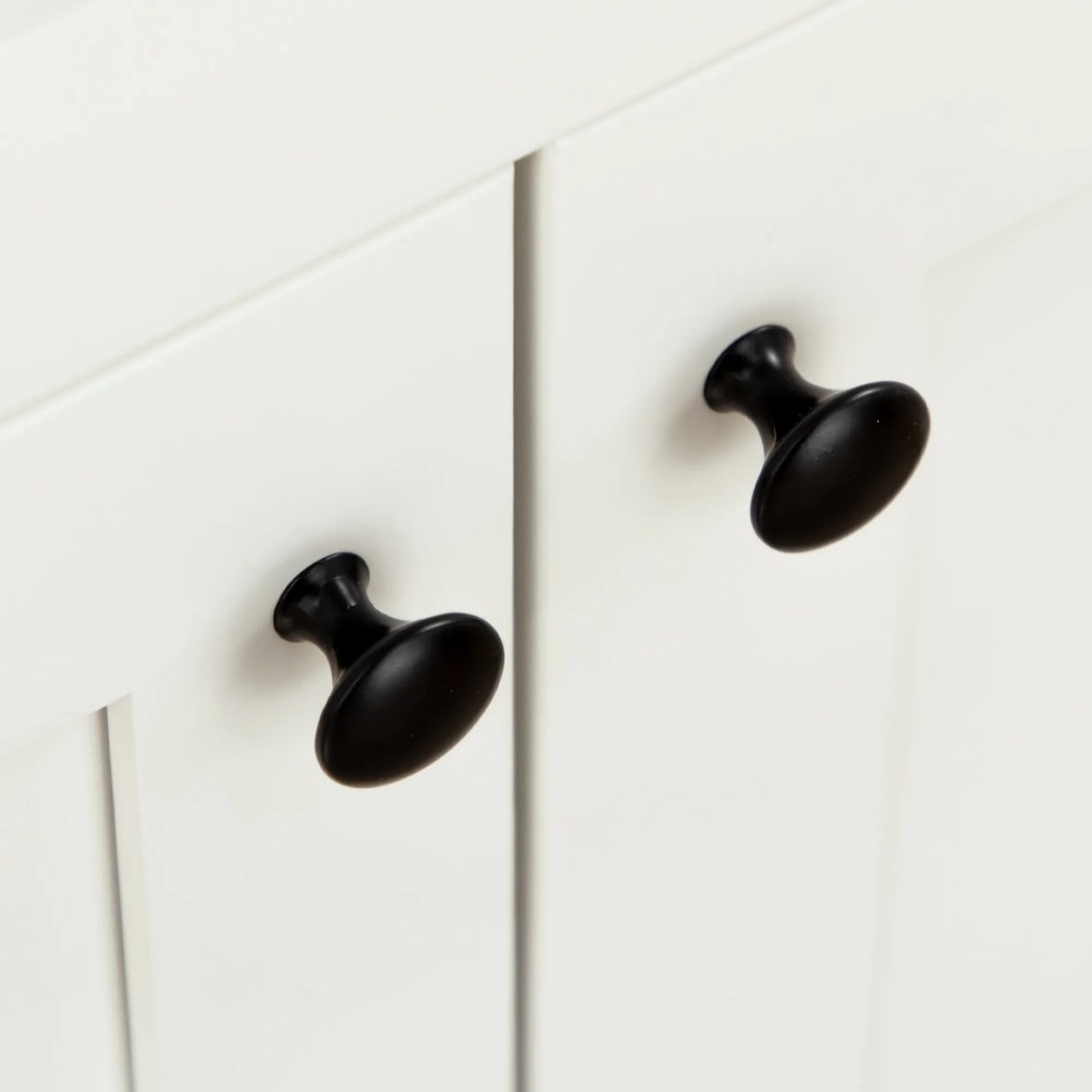 HOMCOM Căruț de bucătărie pe roți cu multiple depozitări 1 sertar 1 dulap 1 suport pentru prosoape alb cu blat din lemn | Aosom Romania