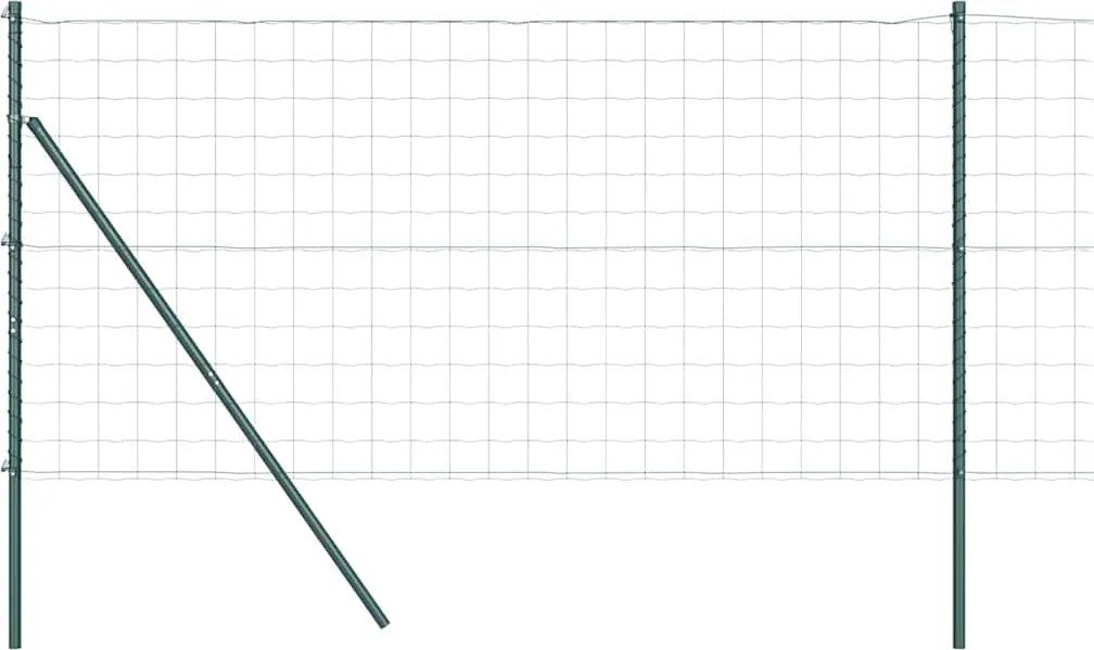 vidaXL Gard cu Stâlp Verde 1,4 x 10 m Oțel și PVC