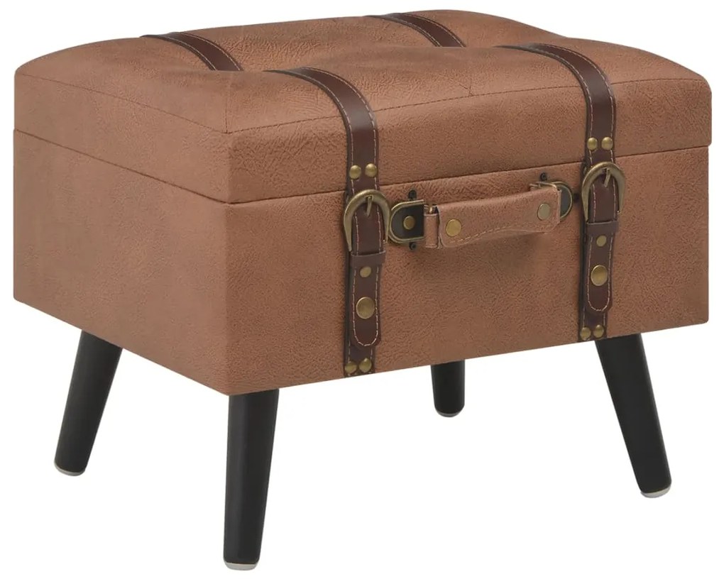 vidaXL Taburet cu depozitare, 40 cm, maro, piele ecologică