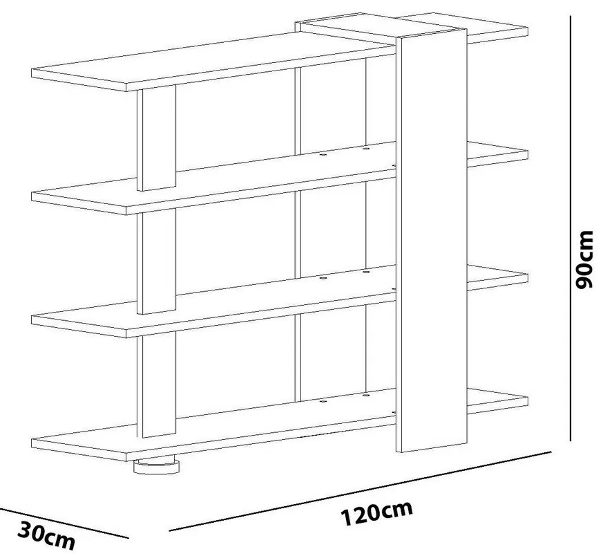 Bibliotecă Nur White and Walnut