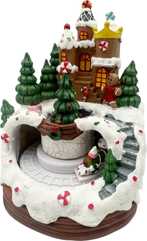 Scena de Craciun cu Trenulet Animat si Briose CANDY SHOP, Cu muzica si lumini